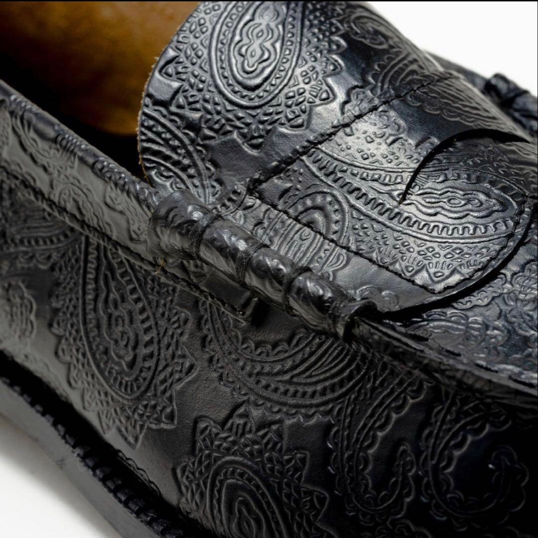 新品未使用 Kenford Fineshoes ペイズリーローファー 25.5