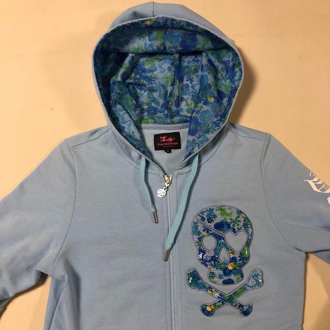 ダンスウィズドラゴン ジップアップ パーカー 日本製 ブルー サイズ2