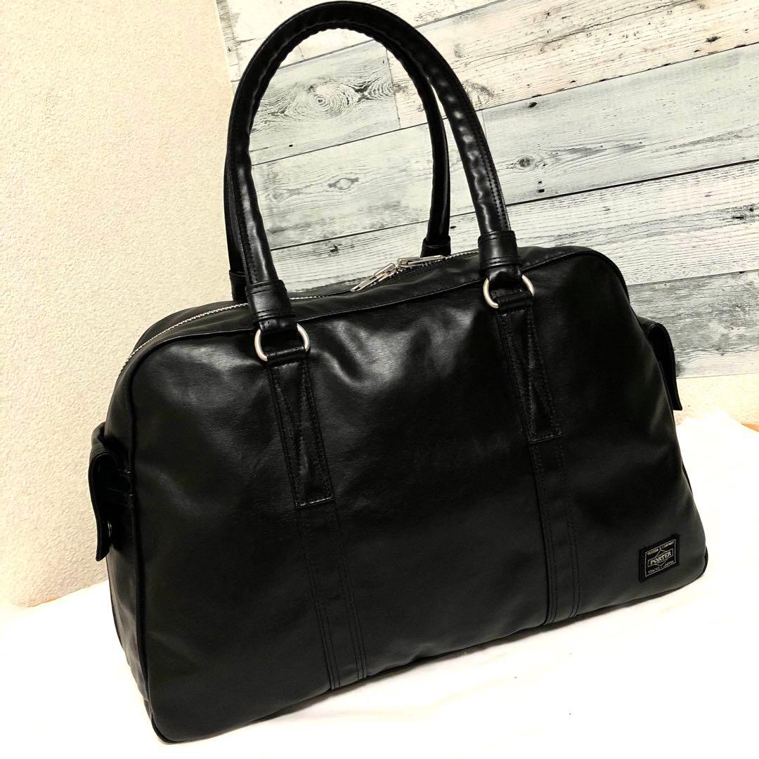 未使用級✨新型タグ ポーター フリースタイル ボストンバッグ ブラック 大容量