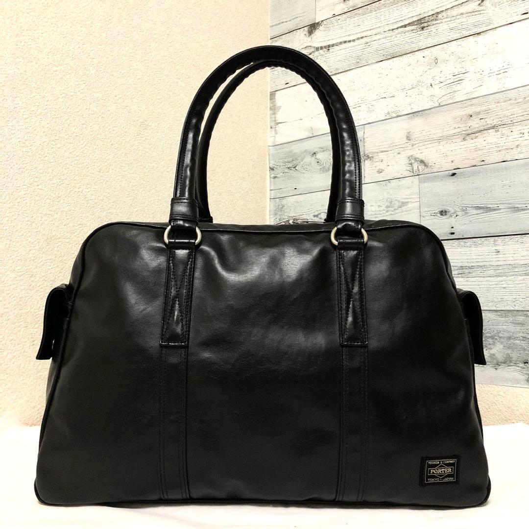 未使用級✨新型タグ ポーター フリースタイル ボストンバッグ ブラック 大容量