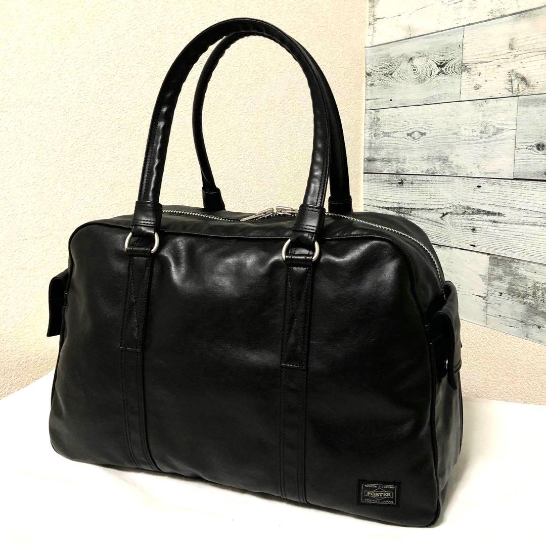 未使用級✨新型タグ ポーター フリースタイル ボストンバッグ ブラック 大容量
