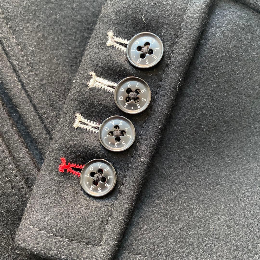 極美品　LOVELLESS ラブレス　ブラック　ピーコート　L スカル　刺繍　黒