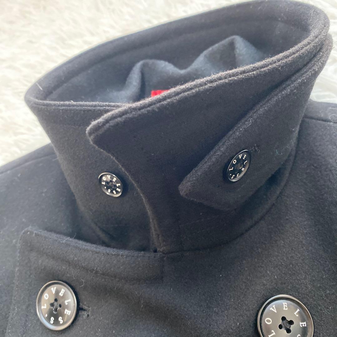 極美品　LOVELLESS ラブレス　ブラック　ピーコート　L スカル　刺繍　黒