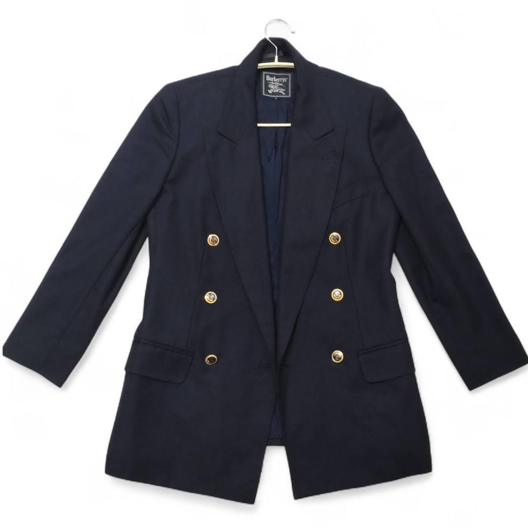 極美品✨バーバリー 紺ブレ ジャケット ネイビー カシミヤ100 金ボタン