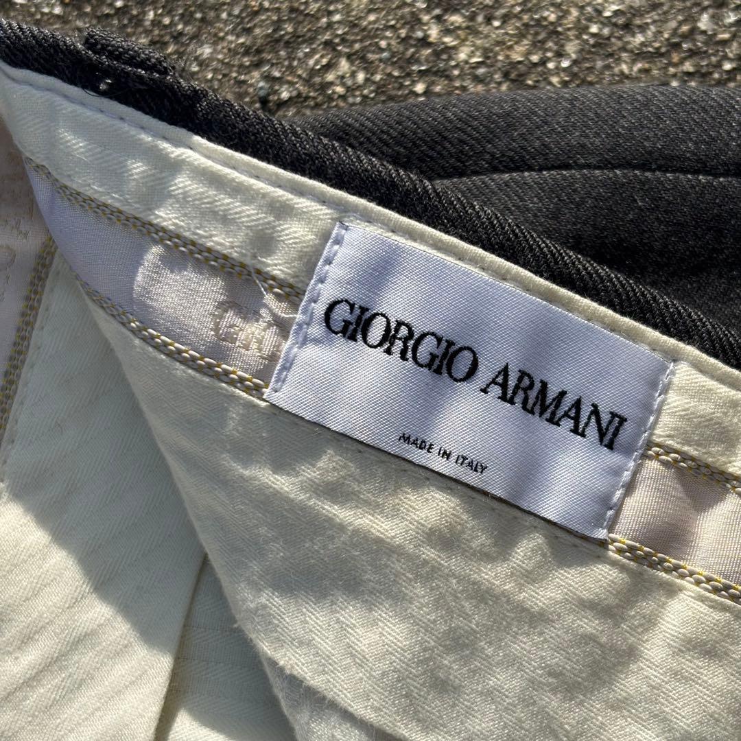 90s イタリア製 GIORGIO ARMANI ウールスラックス グレー
