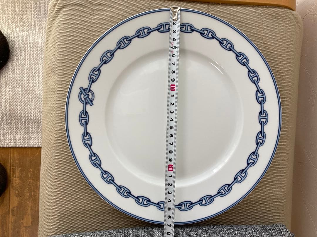 HERMES チェーンパターン皿 オレンジ箱付き