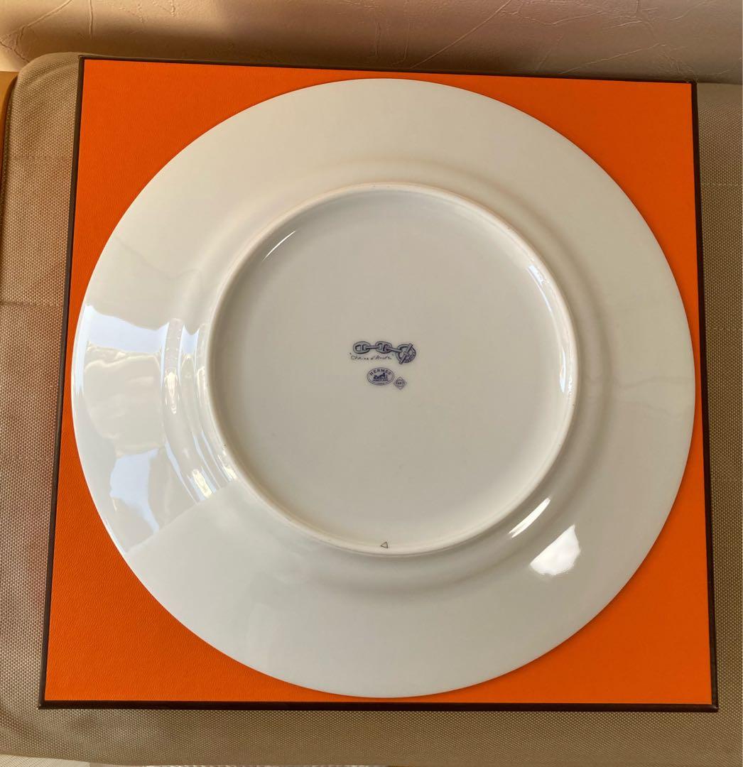 HERMES チェーンパターン皿 オレンジ箱付き
