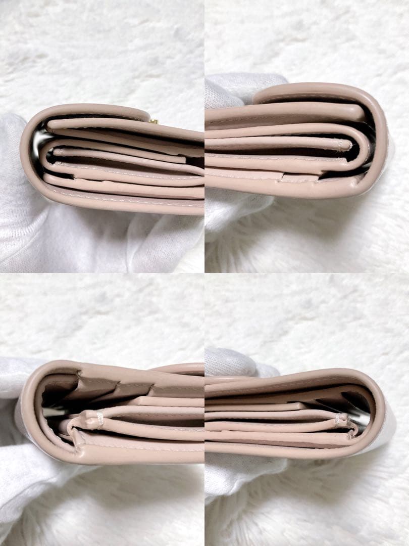 美品♡正規品♡セリーヌ 三つ折り トリオンフ スモールウォレット レザー ピンク