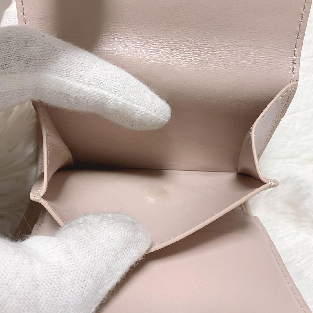 美品♡正規品♡セリーヌ 三つ折り トリオンフ スモールウォレット レザー ピンク
