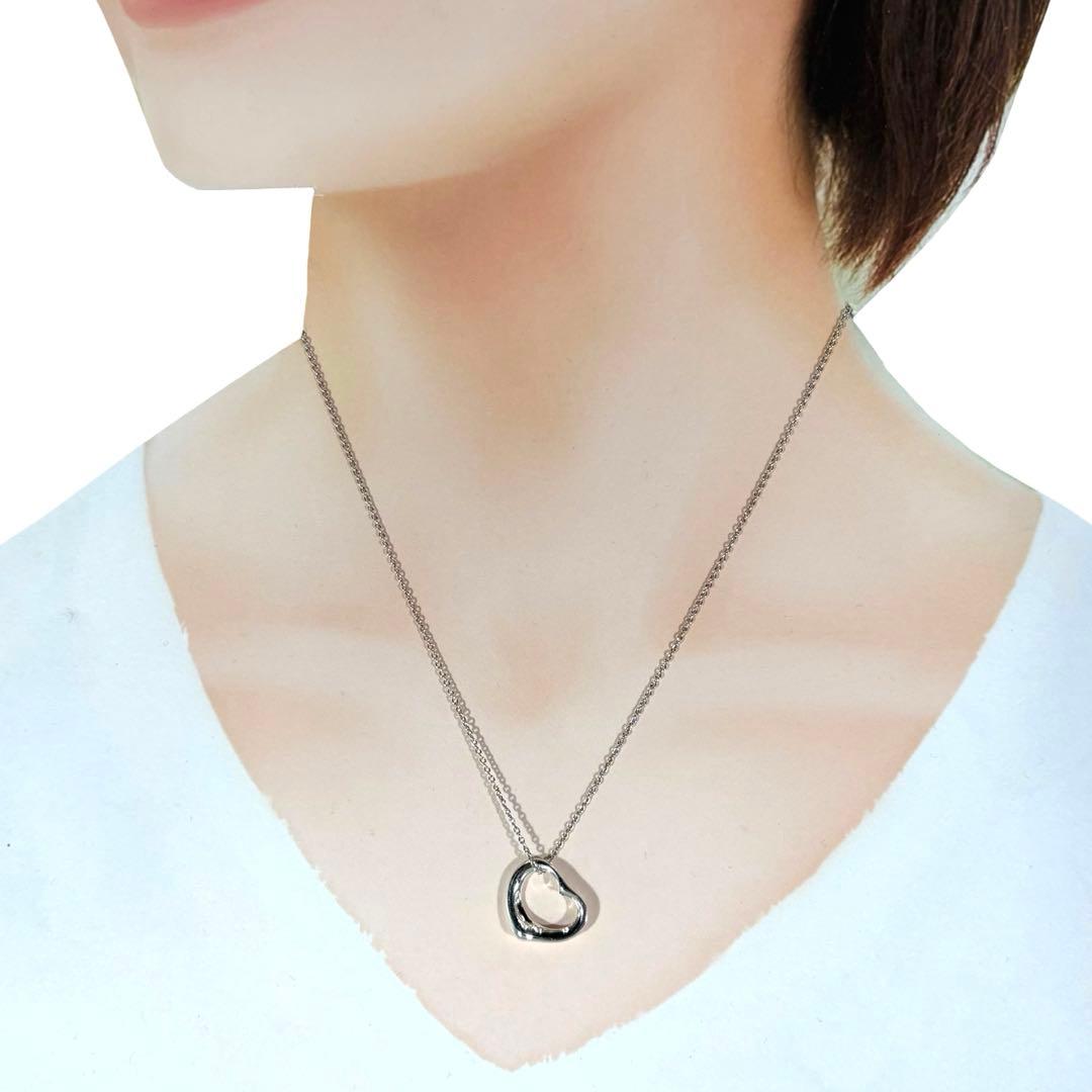 【光沢艶感仕上げ】ティファニー オープンハート シルバー925 ネックレス