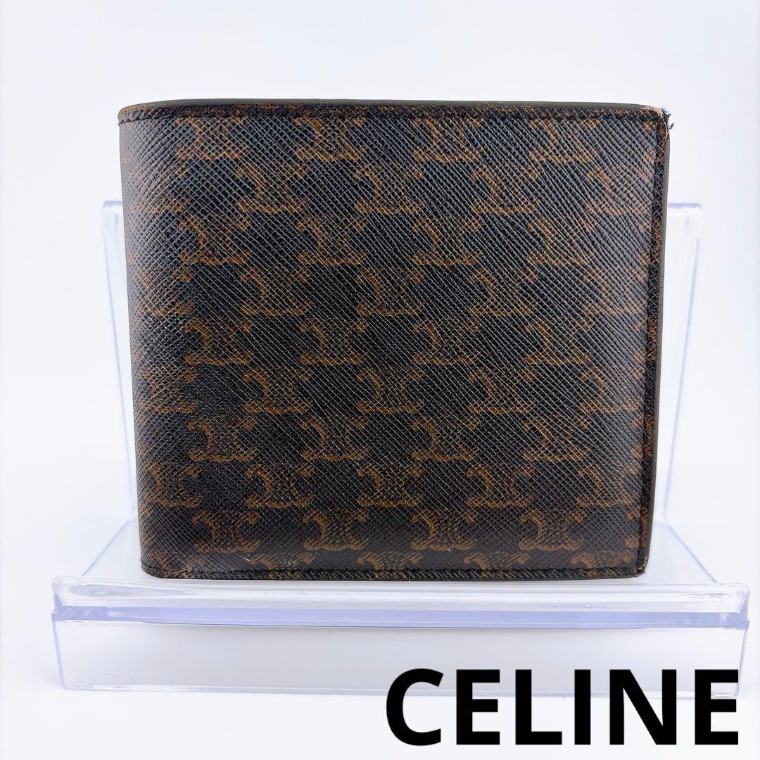 【CELINE（セリーヌ） 二つ折り財布 トリオンフ PVC×レザー】
