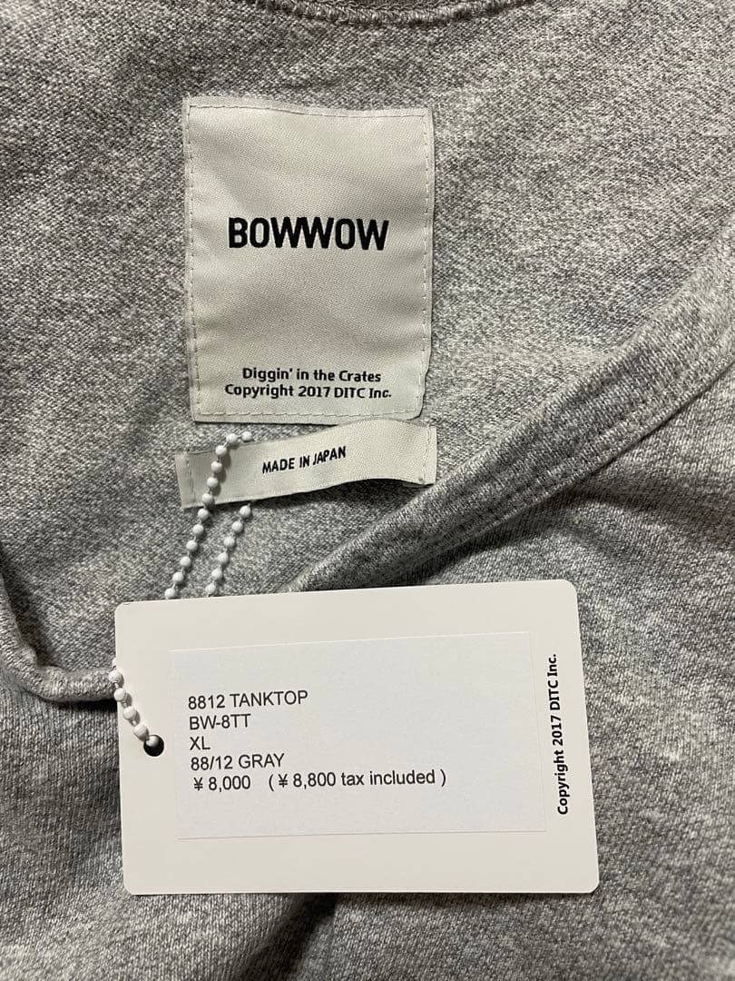 25SS BOWWOW 8812 TANKTOP/XL 2色セット バウワウ