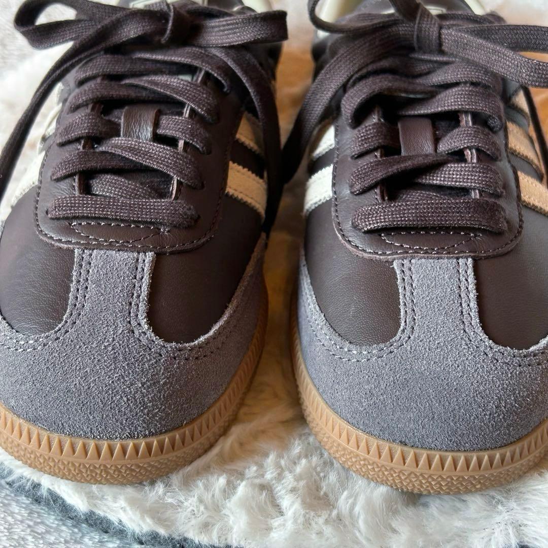 新品★アディダス サンバ　スニーカー　ブラウン×グレー　24.0