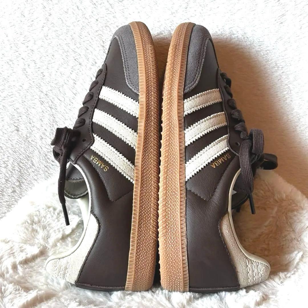 新品★アディダス サンバ　スニーカー　ブラウン×グレー　24.0