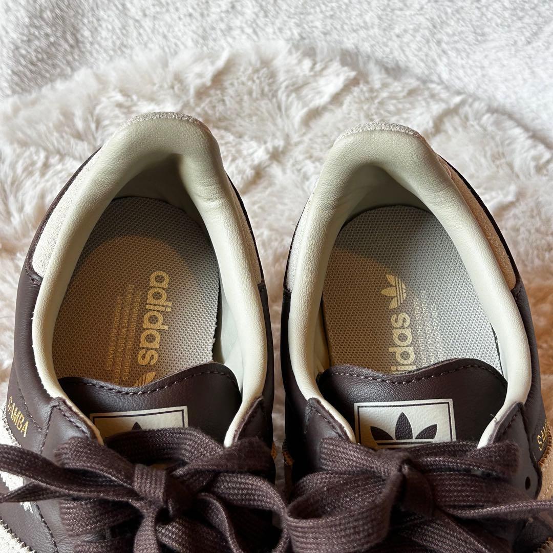 新品★アディダス サンバ　スニーカー　ブラウン×グレー　24.0