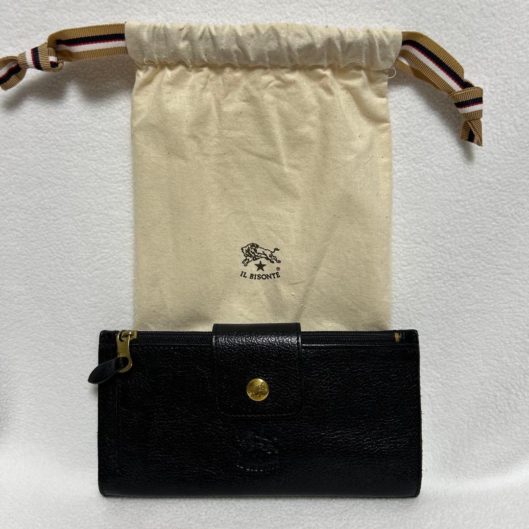 ⭐︎専用 IL BISONTE 黒 レザー 長財布 保存袋付き