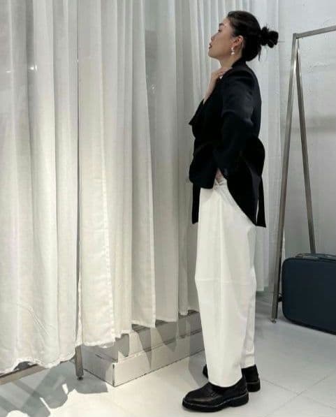 【AYAKANEKO×L'ESSAGE】コクーンパンツ ホワイト　白　金子綾