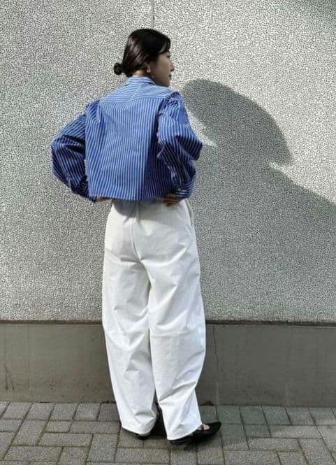 【AYAKANEKO×L'ESSAGE】コクーンパンツ ホワイト　白　金子綾