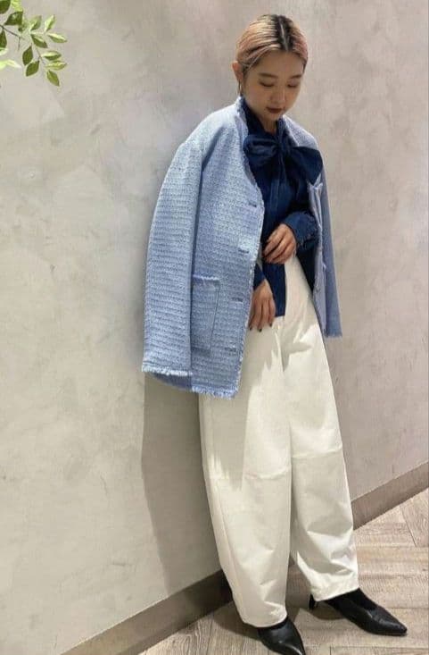 【AYAKANEKO×L'ESSAGE】コクーンパンツ ホワイト　白　金子綾