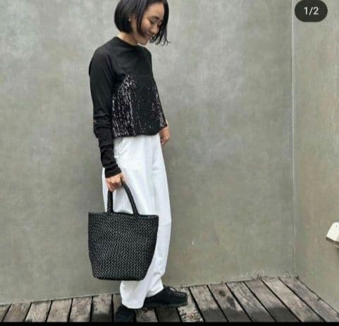 【AYAKANEKO×L'ESSAGE】コクーンパンツ ホワイト　白　金子綾