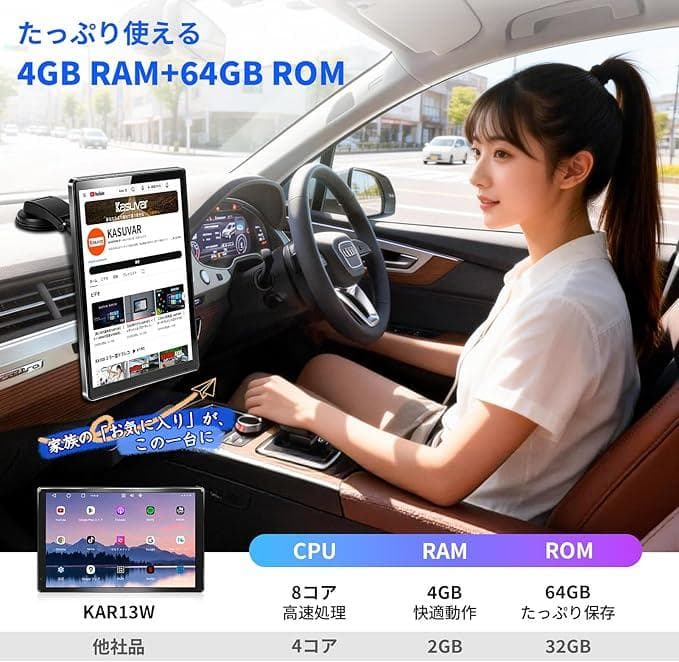 10.1インチ横縦回転対応ディスプレイオーディオ: 【Android搭 0128