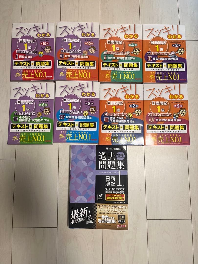日商簿記1級 参考書 スッキリわかる日商簿記1級シリーズまとめ売りと 過去問題集