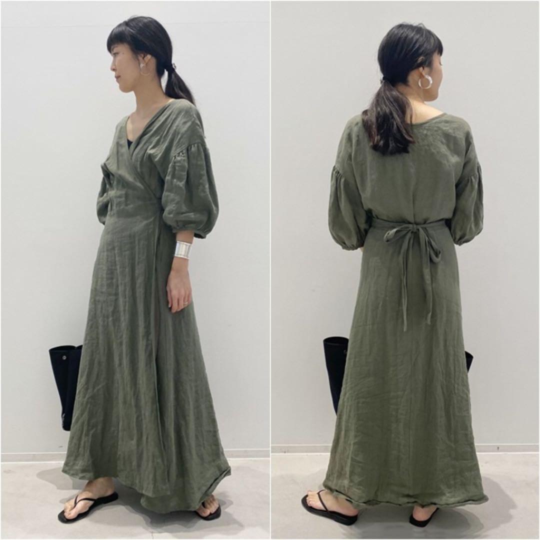 L'Appartement リネンカシュクールマキシワンピース