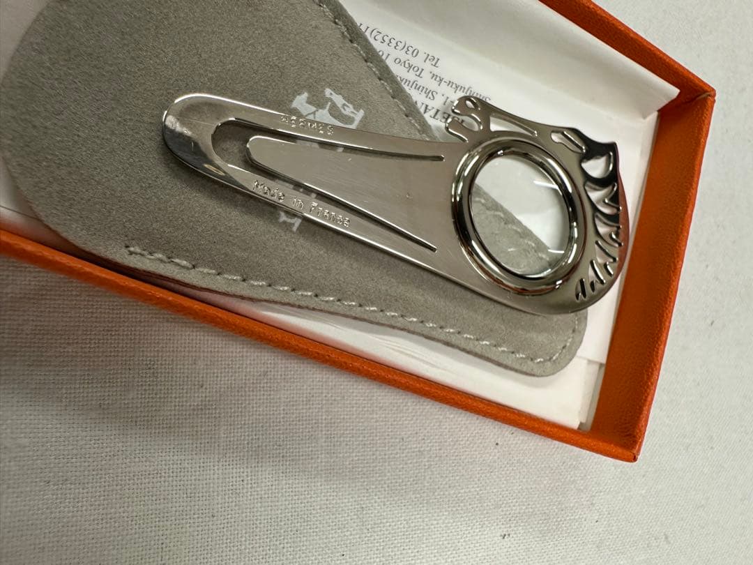 新品 未使用品 エルメス マネークリップ ルーペ付きブックマーカー しおり