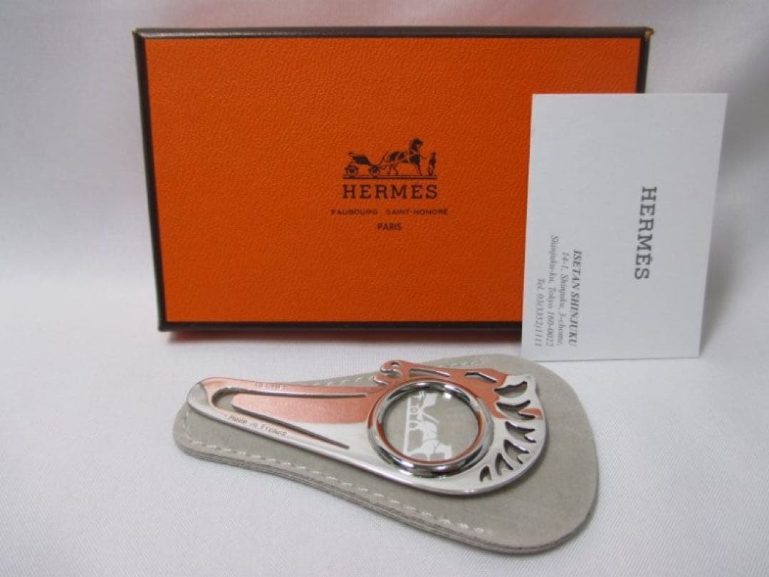 新品 未使用品 エルメス マネークリップ ルーペ付きブックマーカー しおり