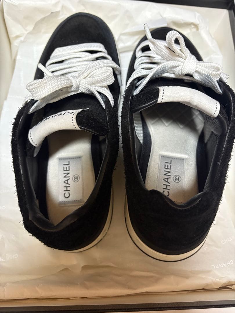 CHANEL シャネル スニーカー 38 G45208 カーフスキン ベルベット