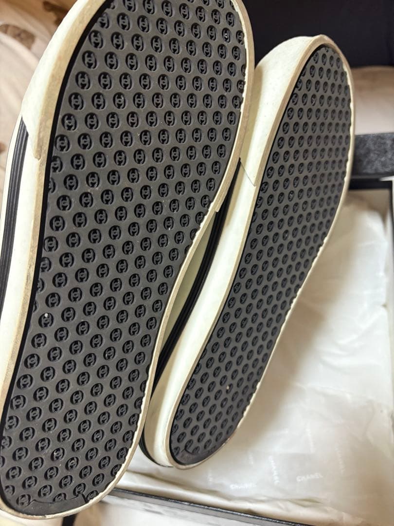 CHANEL シャネル スニーカー 38 G45208 カーフスキン ベルベット