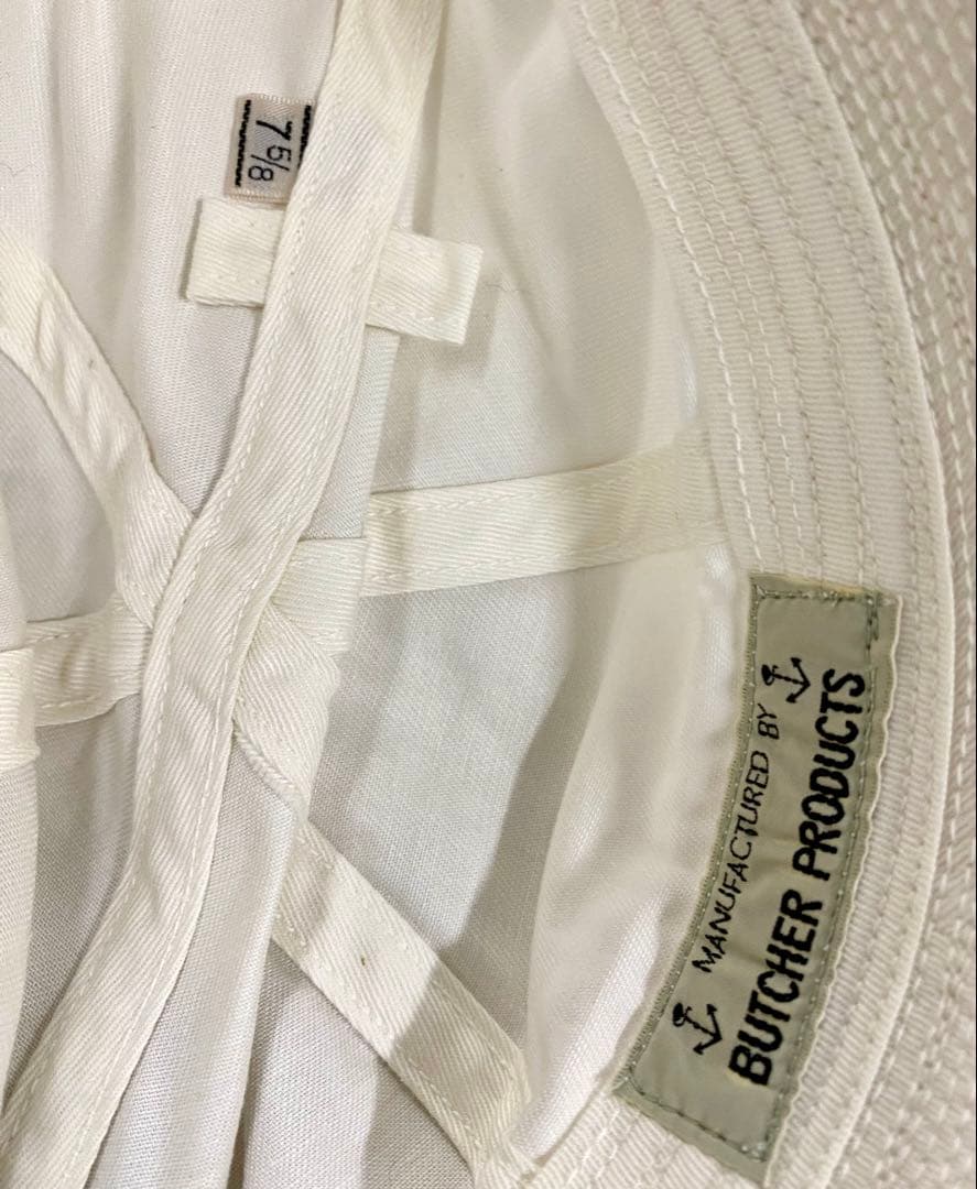 新品 Butcher products セーラーハット アットラスト 白