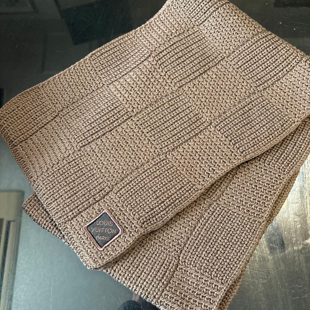ルイヴィトン　エシャルプ　ダミエ　マフラー　ブラウン　美品