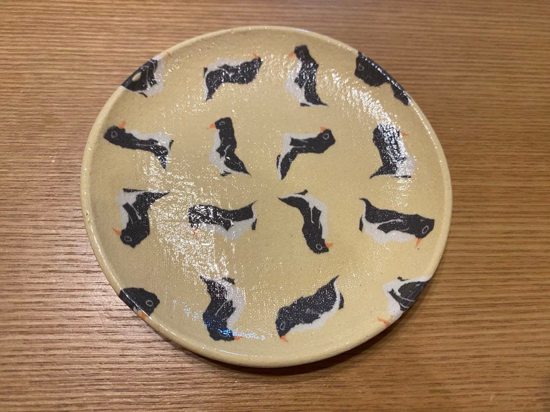 ホシザキ × BEAMSJAPAN 水野智路 ペンギン練り込み 小皿　木箱入り