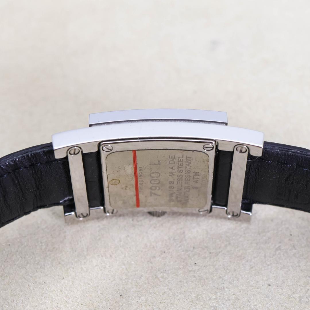 稼働 GUCCI 腕時計 7900L スクエア レディース 新品電池 2383