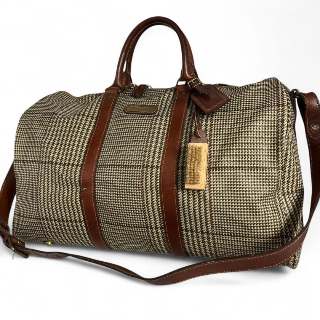 希少 Polo Ralph Lauren ボストンバッグ 千鳥柄 2way