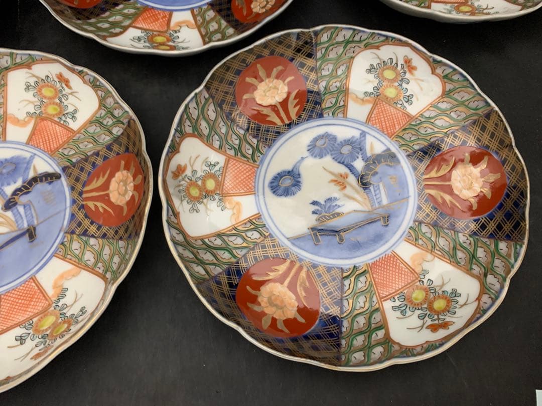 risa古伊万里　色絵金彩　七寸皿　5枚　古美術　時代器