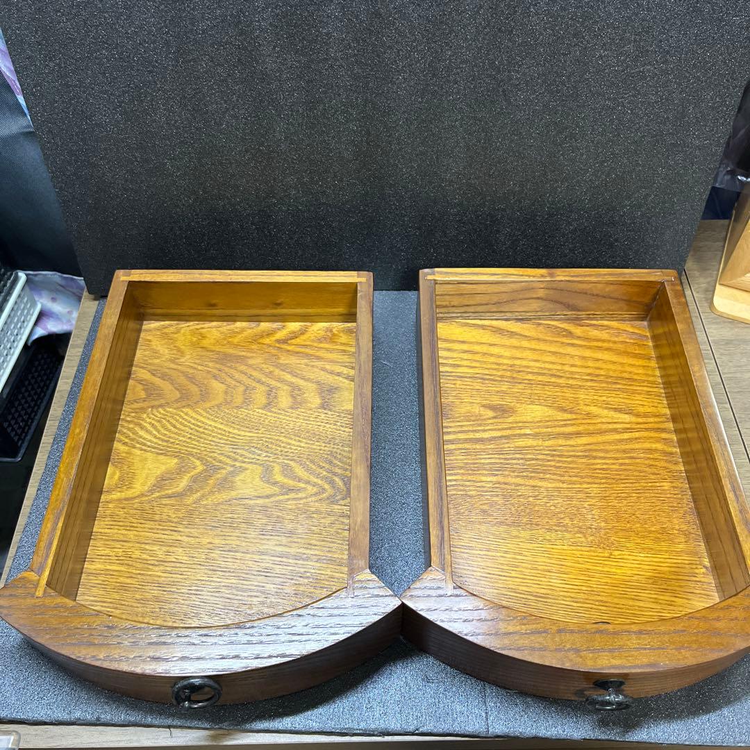 レトロ木製丸型スツール　アンティーク　花台　　椅子