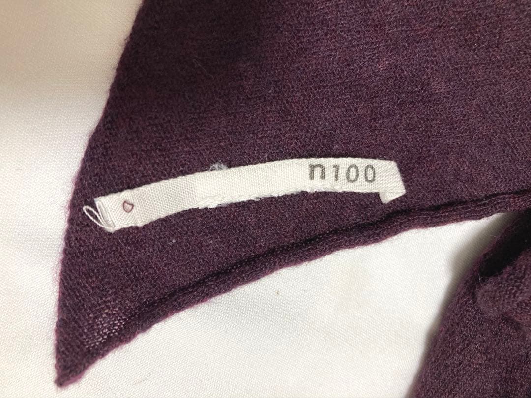 n100 エヌワンハンドレッド　大判ストール　マフラー　紫　YK0710