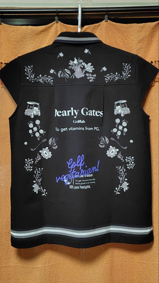 パーリーゲイツ　レディース水彩風 プリント 半袖ポロシャツ　サイズ2