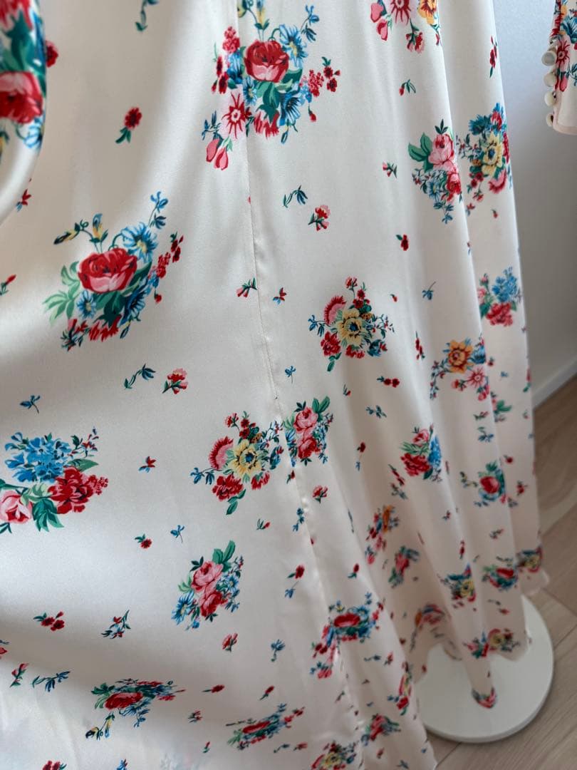 【a】Paco Rabanne フラワーロングドレス