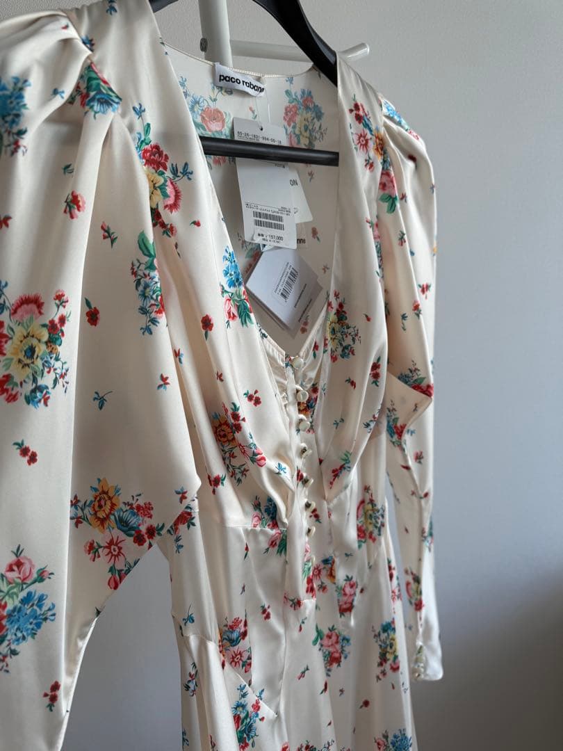 【a】Paco Rabanne フラワーロングドレス