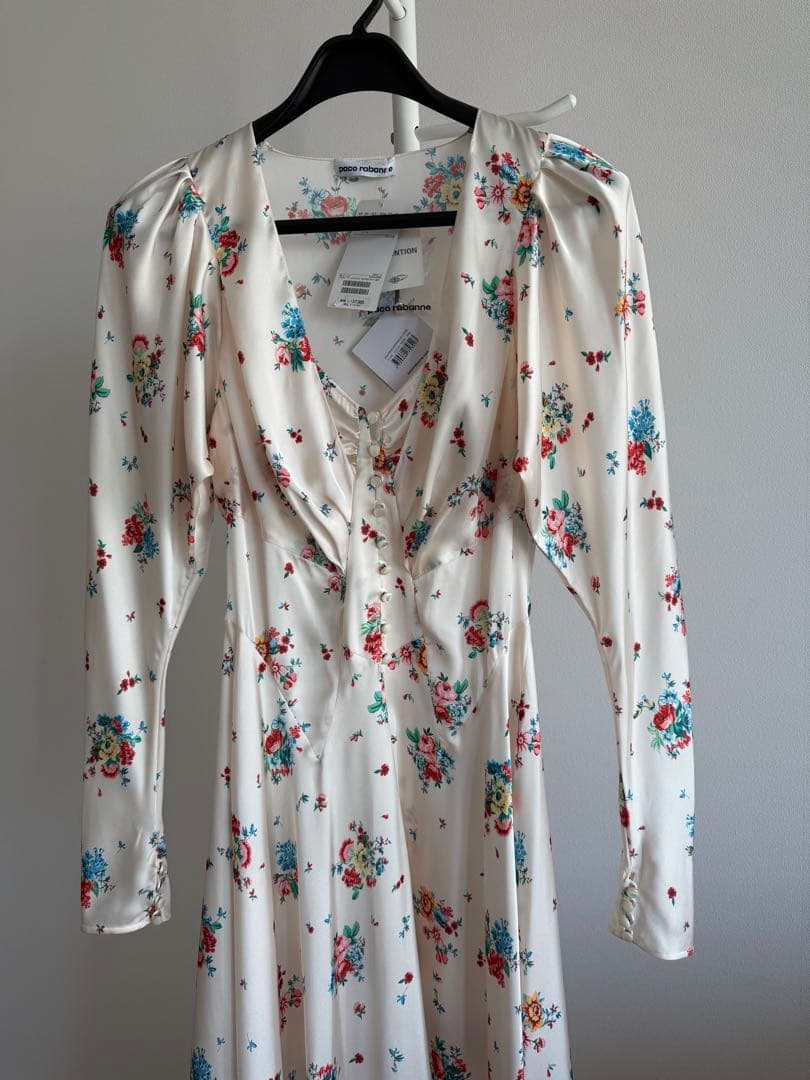 【a】Paco Rabanne フラワーロングドレス