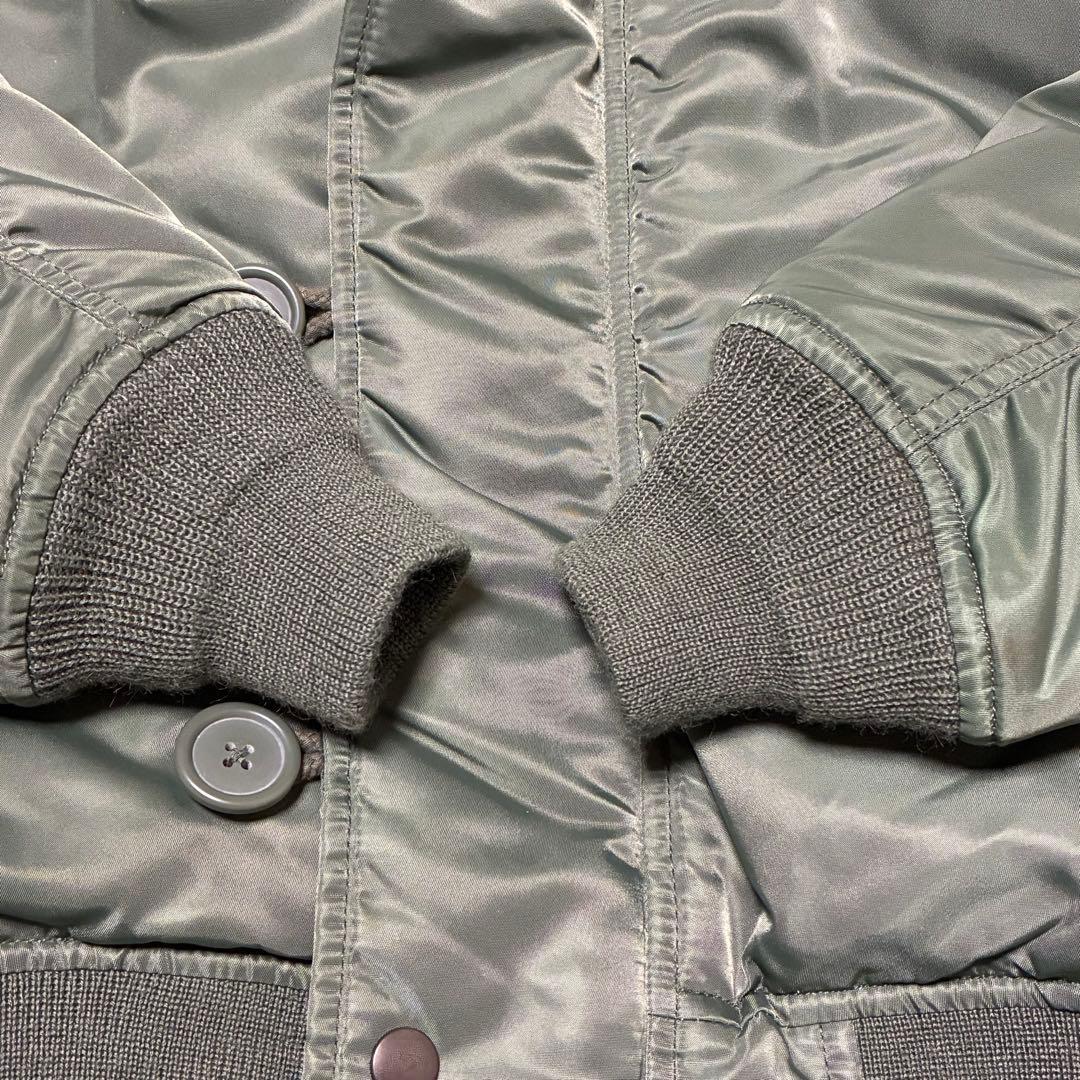 AVIREX N2B ファー 短丈 フライト ジャケット カーキ y2k M