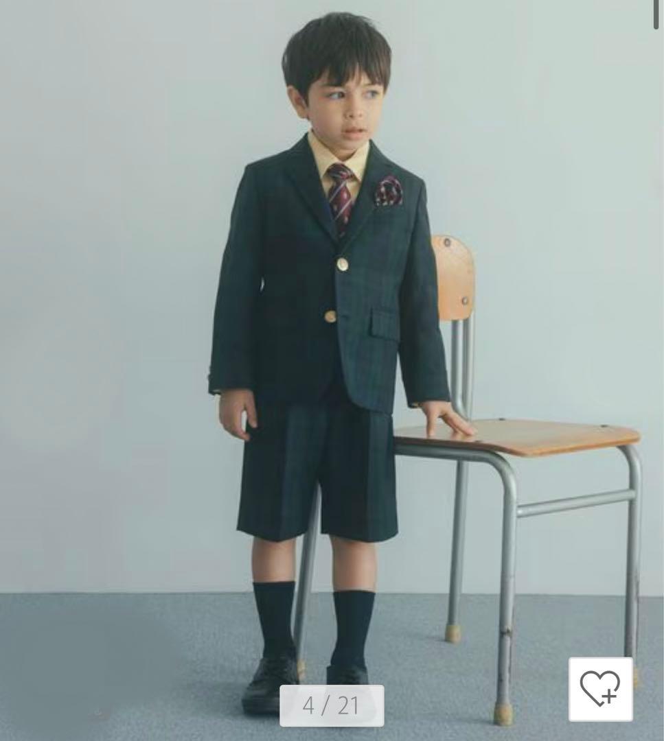 グリーンレーベルリラクシング　フォーマルセット　115cm チェック　スーツ