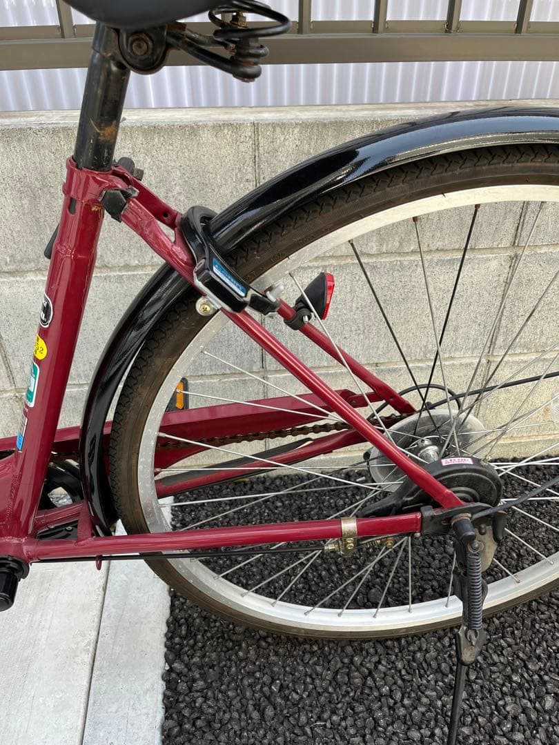 【引き取り】自転車　シティサイクル 赤（ワインレッド）