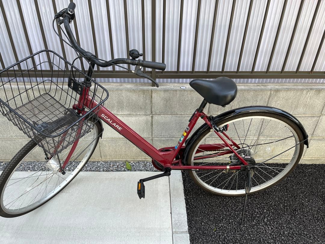 【引き取り】自転車　シティサイクル 赤（ワインレッド）