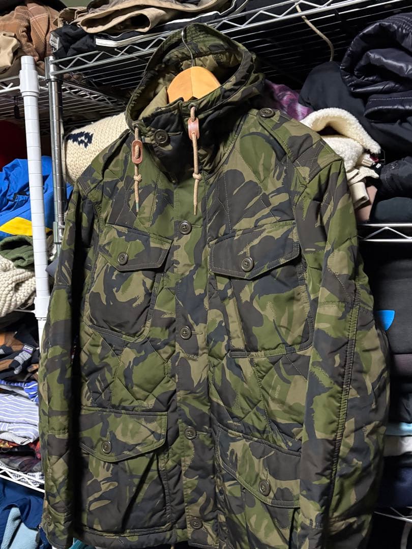 美品 ポロラルフローレン ミリタリー サンプリングジャケット 中綿 斜めポケット