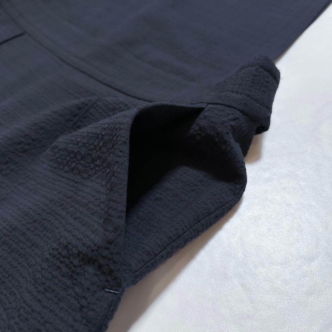 完売品✨BACCA シアサッカーカバードサロペット オールインワン 紺 34