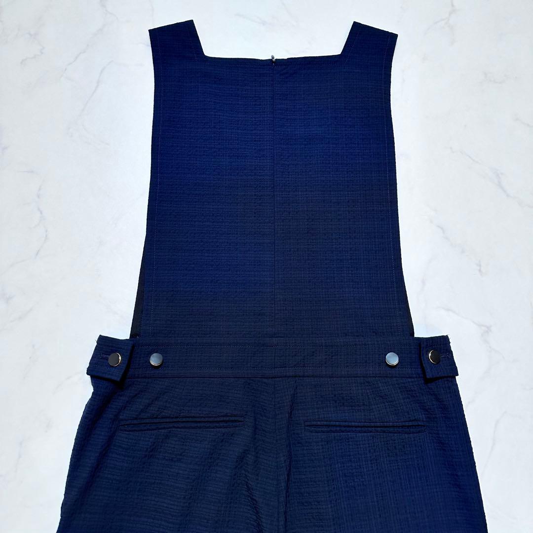 完売品✨BACCA シアサッカーカバードサロペット オールインワン 紺 34